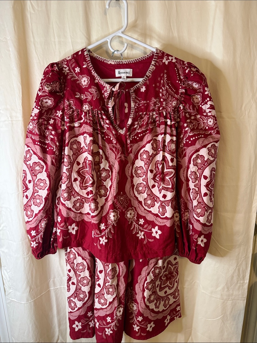 &merci Red Top and Skirt Set